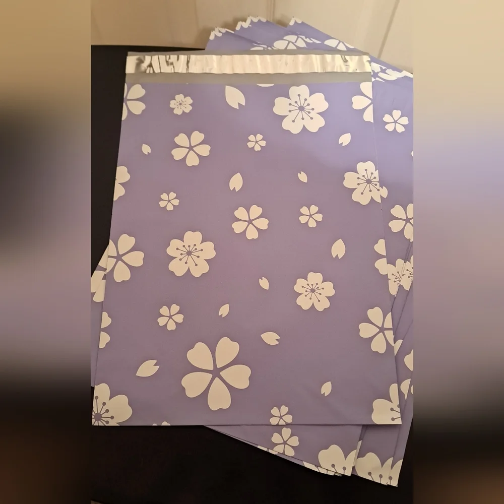 15 ct Purple Floral Thank You Polymailers